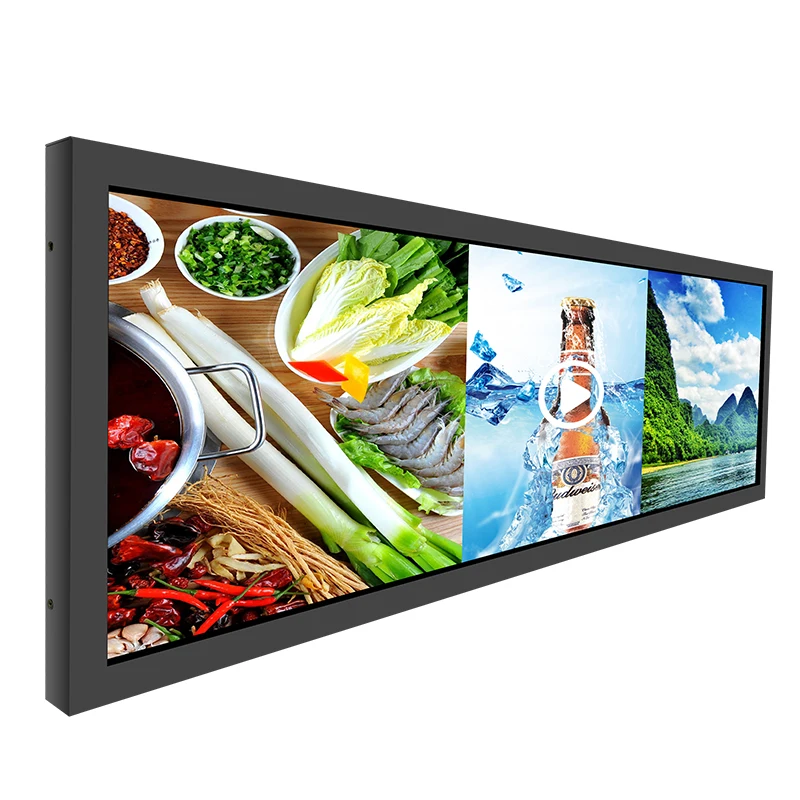 19.5/24/28.6/36.2/48.8 inch Ultra thin TFT Stretched Bar Lcd Display Digital Signage And Displays Advertising Player Screen