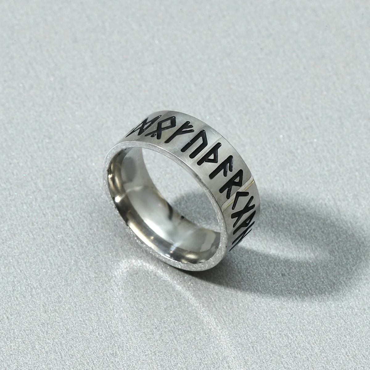 Viking Rune Stainless Steel Rings For Men Retro Cross No Fading Jewelry Accessories Party Gift