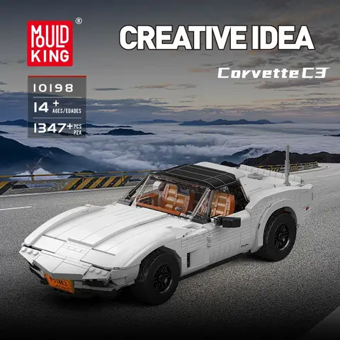 Mould King Creative Corvette C3 Racing Car Dragbil | Byggbar leksak | Högsvårighetsgradiga MOC-block för vuxna (1347 delar) 8 best sales tegelsten leksak - №5