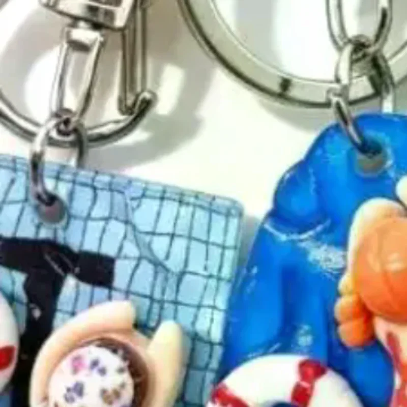 Cute Cartoon Swimmer Girl Keychain Aesthetic Cute Swimming Pendant Keyring for Car Key Purse Girls Summer Holiday Birthday Gift