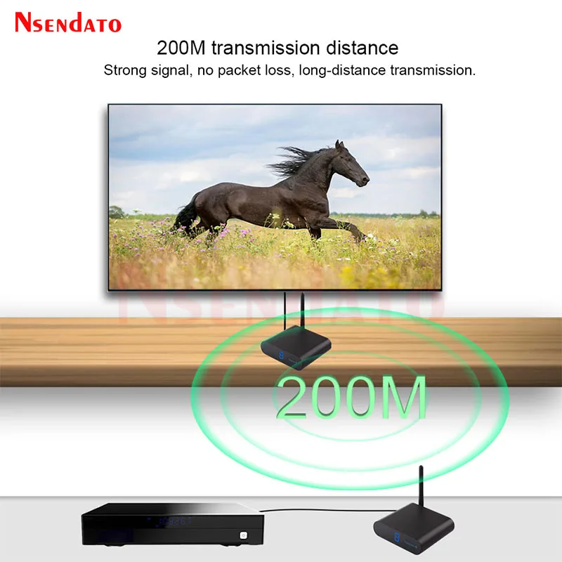 Measy-transmisor inalámbrico AV220 2,4G, receptor de Audio, vídeo, TV, señal AV, pasa por la pared, 200M / 660 pies para SD