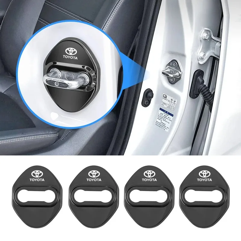 

4Pcs Car Door Lock Buckle Cover Protective Anti Scratch Cap for Toyota Camry Corolla RAV4 Yaris Hilux Auto Interior Accessories