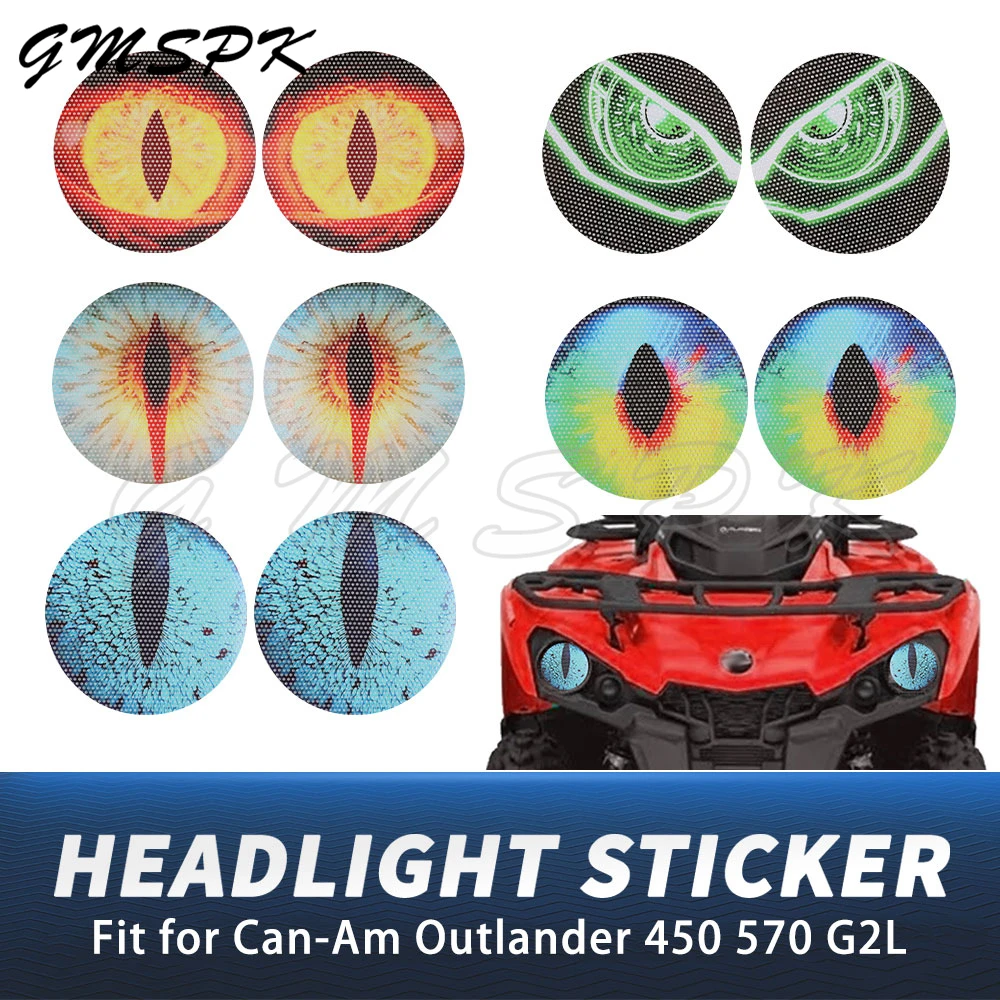 

Fit for Can-Am Outlander 450 500 L Max 450 500 T Max 450 570 G2L ATV Headlight Sticker Head Light Protection Sticker Eye Decals