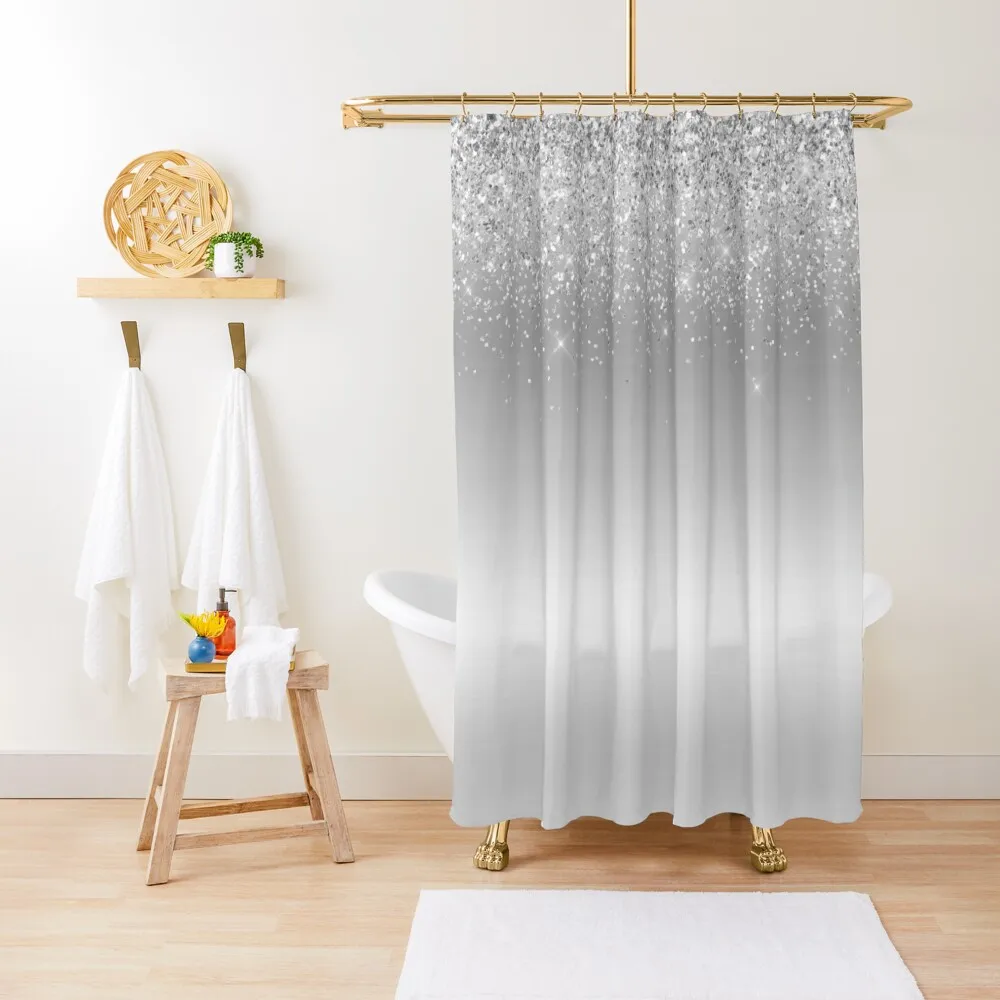 

Silver Glitter Shower Curtain Shower For Bathroom Shower Set For Bathroom Bathroom Showers Cute Curtain