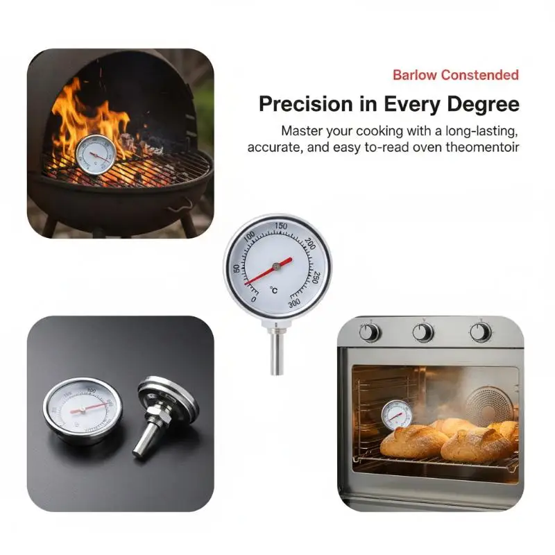 1Pcs Stainless Steel Safe Cooker Thermo Meters0℃300℃ 35mm Mini Oven Thermometers BBQ Grill Temperature Gauge Baking Tools
