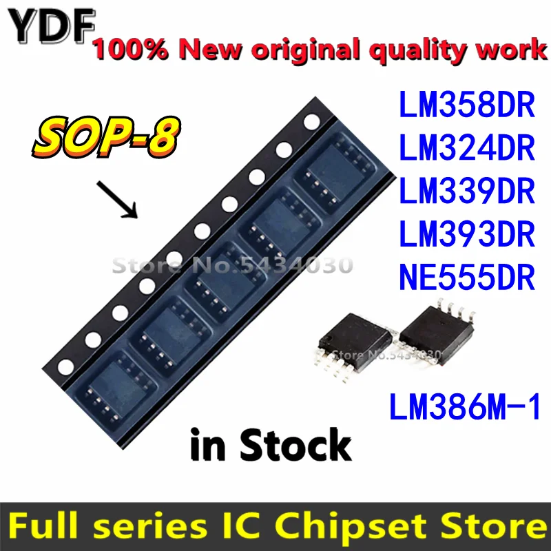 Circuito amplificador de LM386M-1 SOP-8, LM358, LM393, LM339, LM324, NE555, SOP, SMD, LM358DR, LM324DR, lm3393dr, NE555DR, LM386, nuevo, 10 unidades