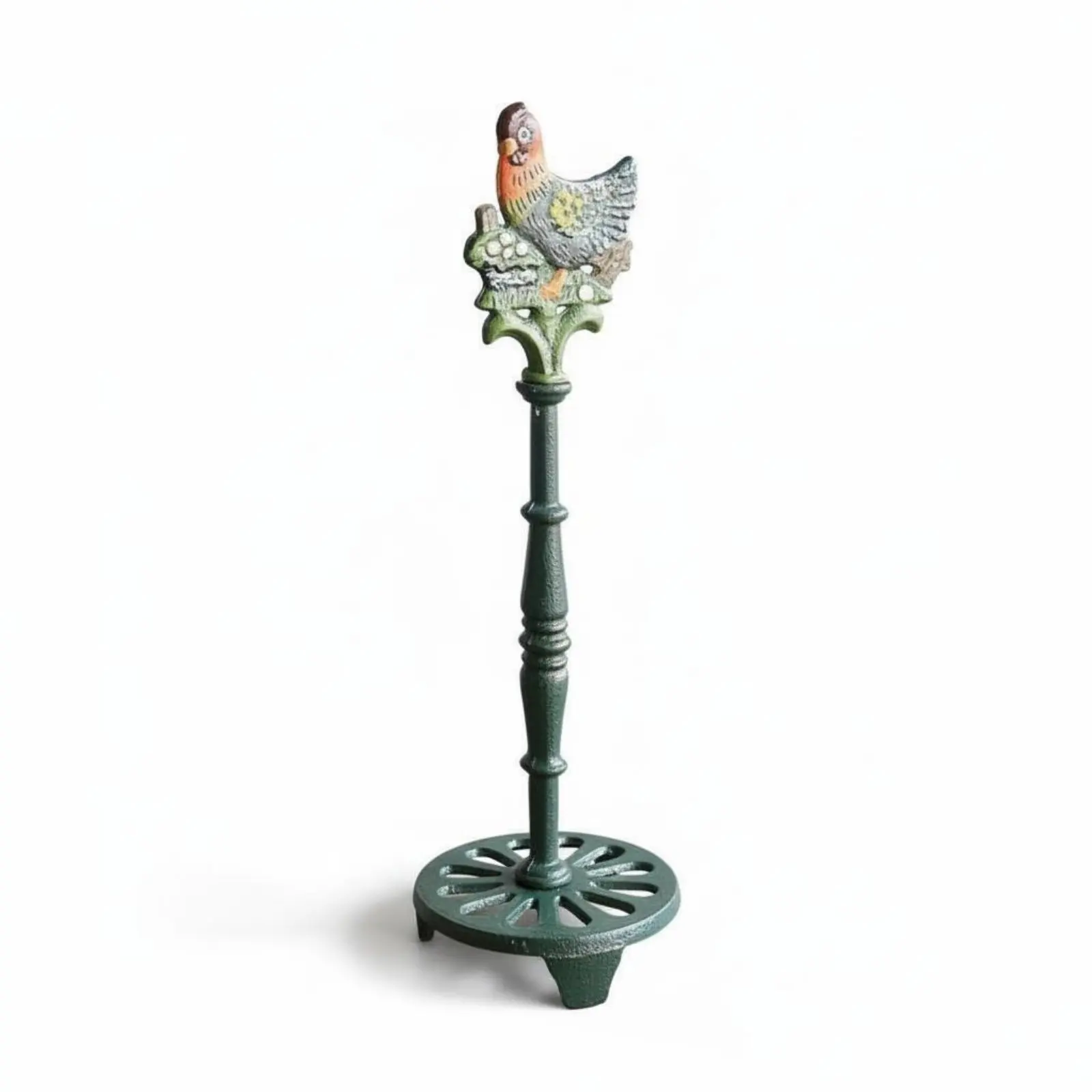 Cast Iron Hen Paper Towel Stand Decorative Farmhouse Chicken Paper Towel Holder for Dining Room