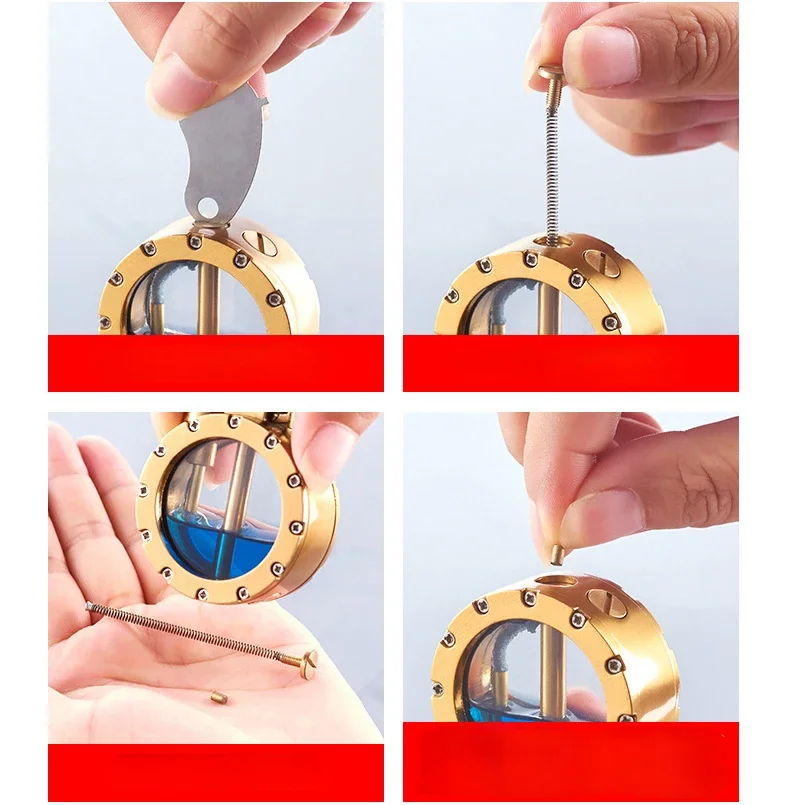 Neues Retro Transparentes Öltank-Metall-Rocker-Feuerzeug, Persönliches Winddichtes Zigarettenfeuerzeug, Herren-Kollektion, Luxusgeschenke – Detail 13