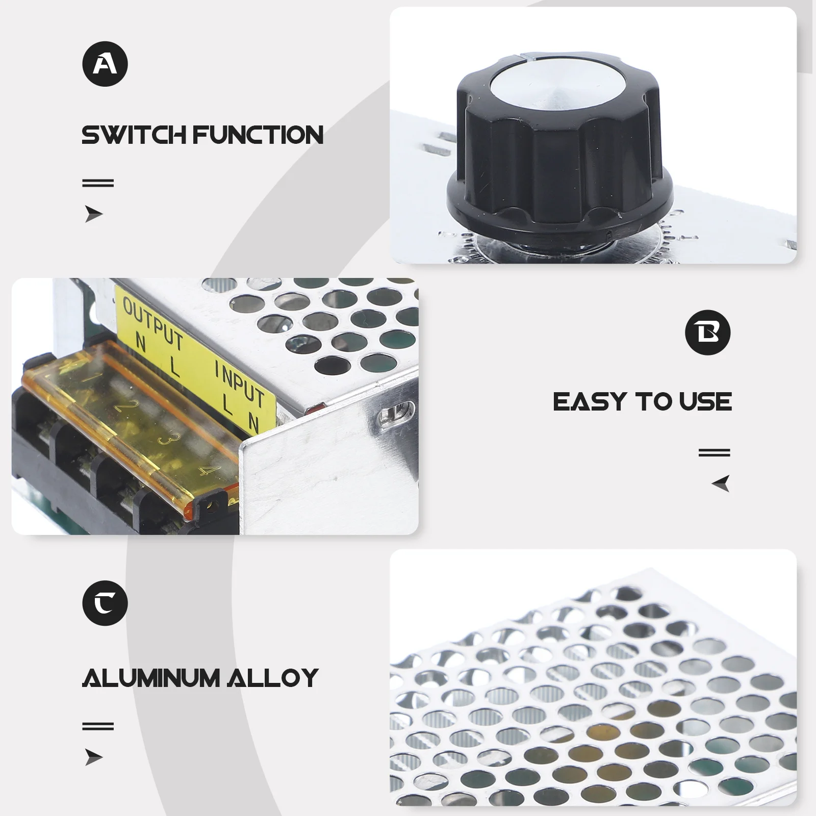 

4000W Ac Motor Controller Electronic Voltage Regulator Speed Control For Resistive Load Thyristor Driver 35A Terminal