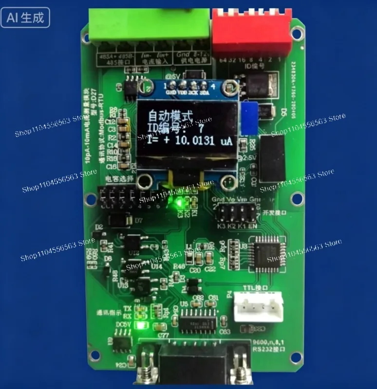 D27 Current Development Board – 10pA to 10mA Picoammeter, Auto-Ranging, RS485/232 Programmable Analog Output