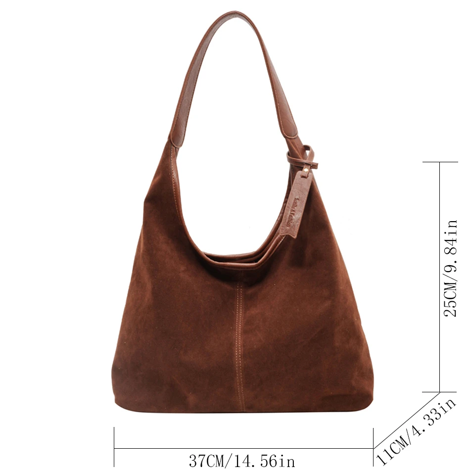 Vintage Solid Color Corduroy Ladies Fashion Large Capacity Shoulder Sling Bag Simple Wide Strap Bucket Crossbody Bags for Women