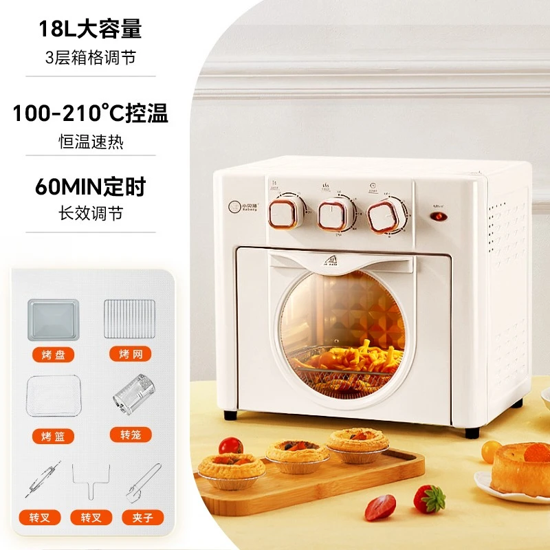 مقلاة هوائية منزلية متعددة الوظائف فرن كهربائي صغير للخبز مع ماكينة طهي دوارة فرن كهربائي ملحقات المطبخ #5
