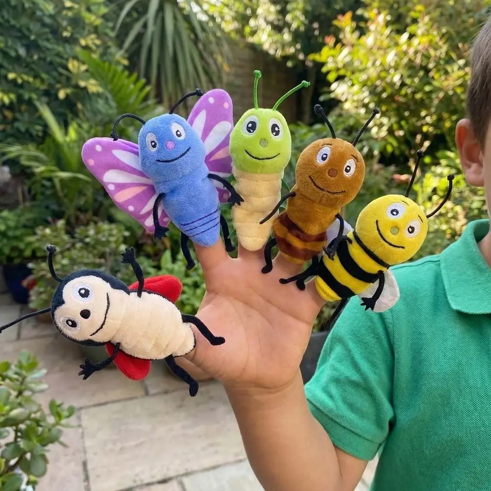 

Role Play Animal Finger Puppets Educational Storytelling Insect Series Puppets Cartoon 9cm Butterfly Bee Puppets Teaching Shows