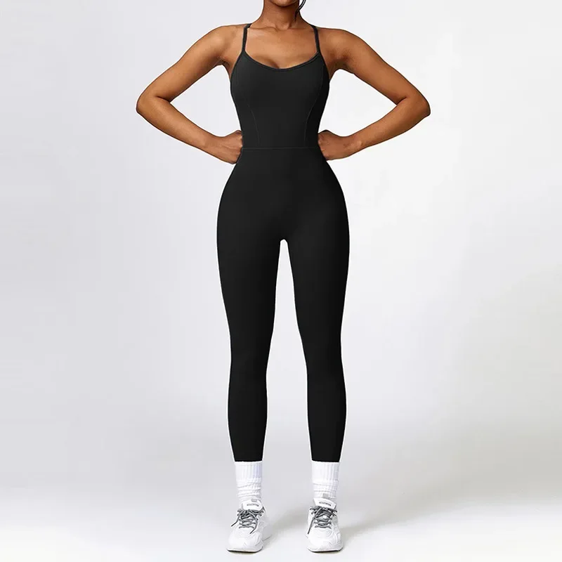 Female Seamless Sexy Peach Hip Yoga Suit, Slim Fit Fitness Outdoor Sports Jumpsuit