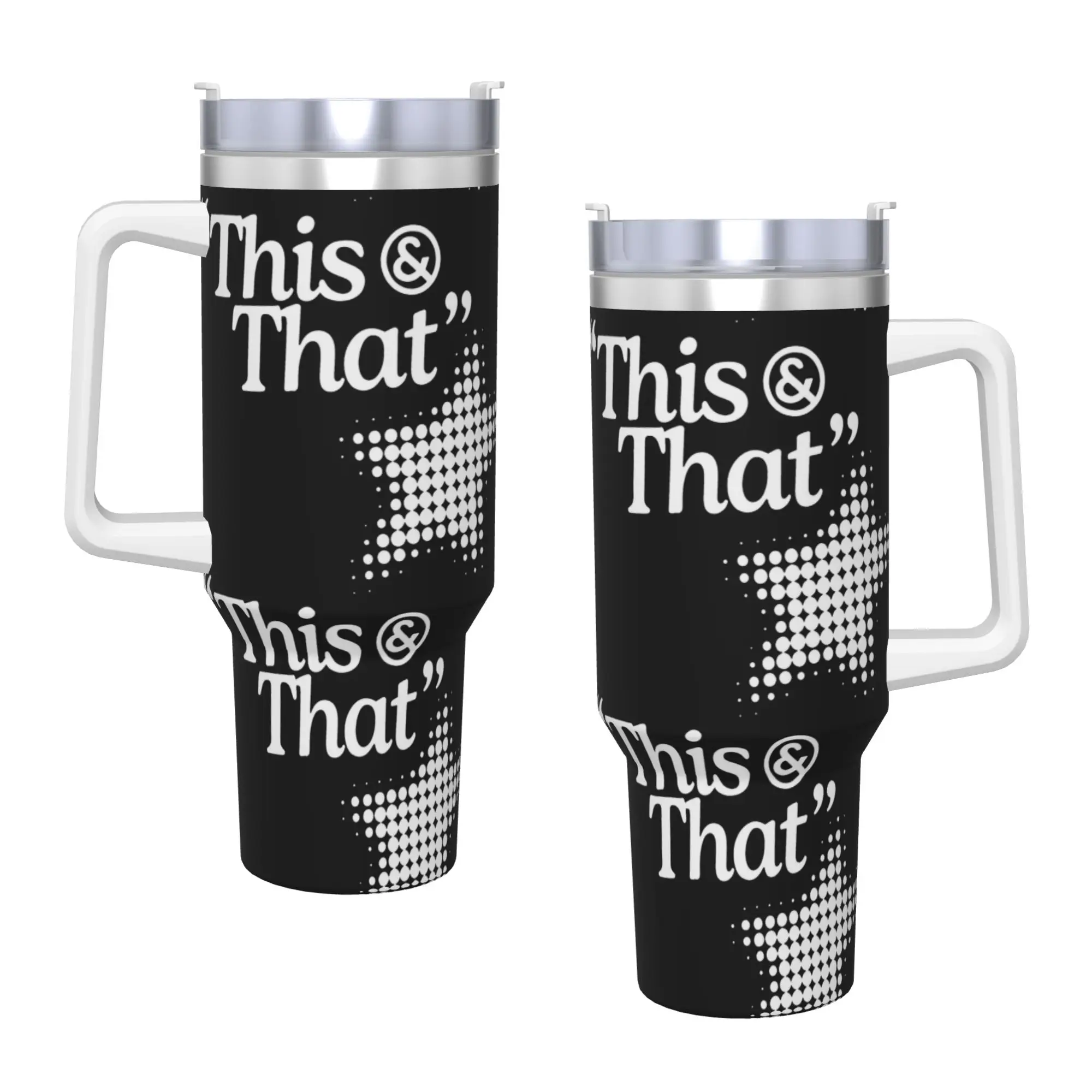 HyunJin Tumbler This and That Cold and Hot Water Bottle Keep Heat Stainless Steel Thermal Mug Graphic Travel Mugs Cup