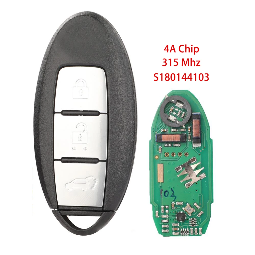 

Новый смарт-ключ-брелок Jingyuqin S180144103 с 3 кнопками, чипом 4A, 315 МГц для Nissan X-Trail 2014-2017, бесключевой доступ
