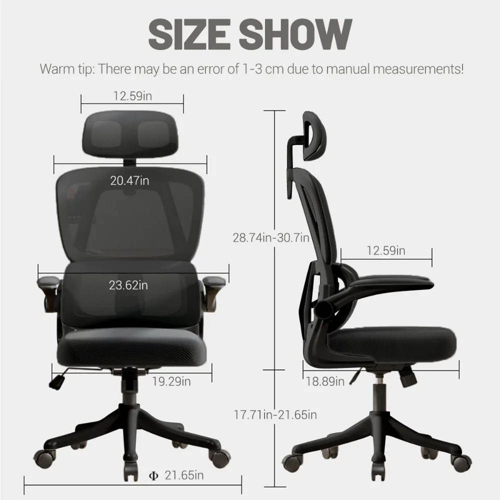 Ergonomic Office Chair Comfort Home Desk Adjustable High Back Mesh Lumbar Support Computer