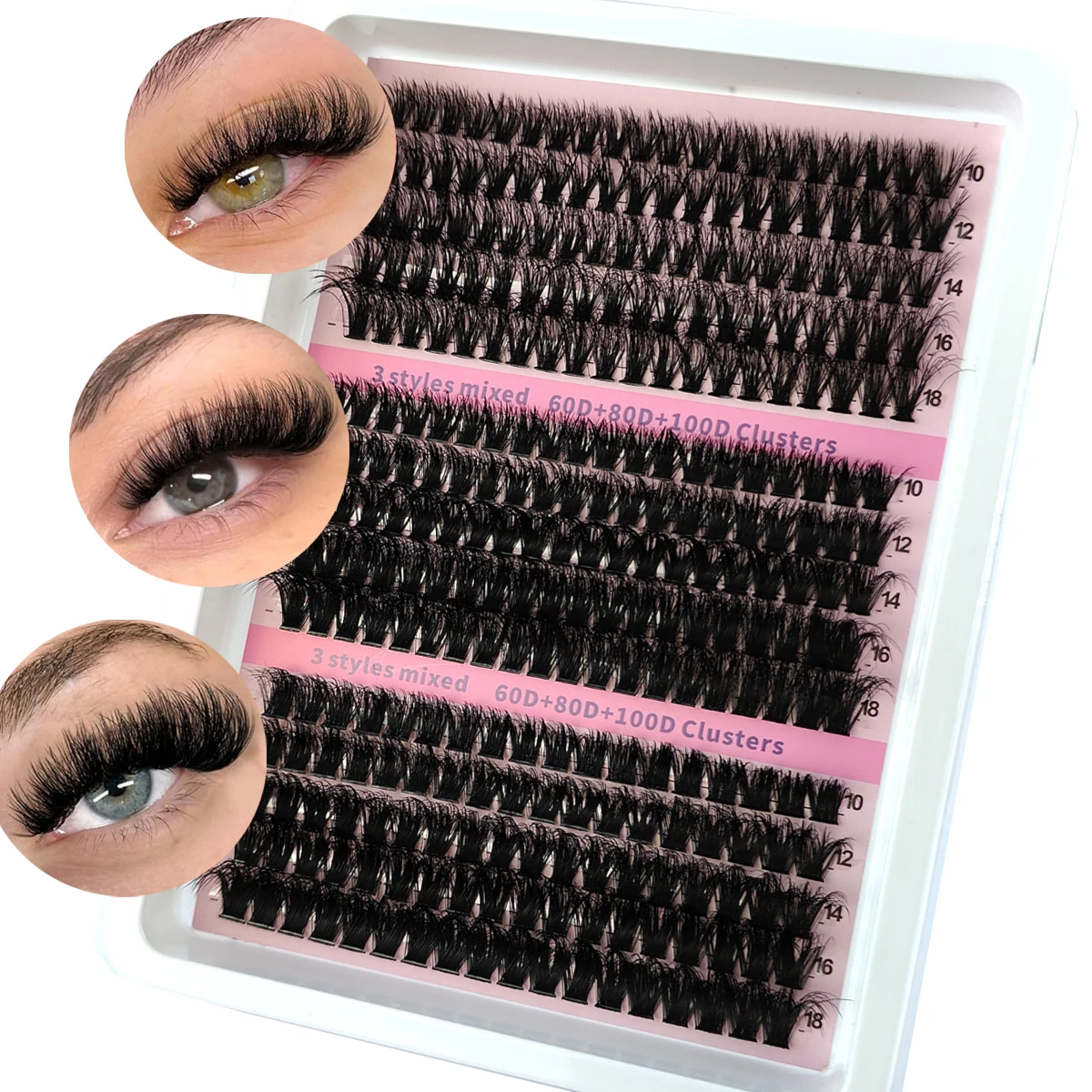 15 Rijen DIY 5D Pluizige Lash Clusters 60D/80D/100D Dikke Wimper Clusters Piekerige Individuele Wimpers 10-20mm Cluster Wimper Extension