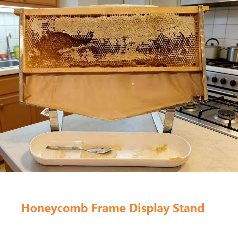 Honeycomb Frame Display Stand Stainless Steel Honey Uncapping Holder Adjustable Leg Height Honey Panel Shelf Beekeeping Tools
