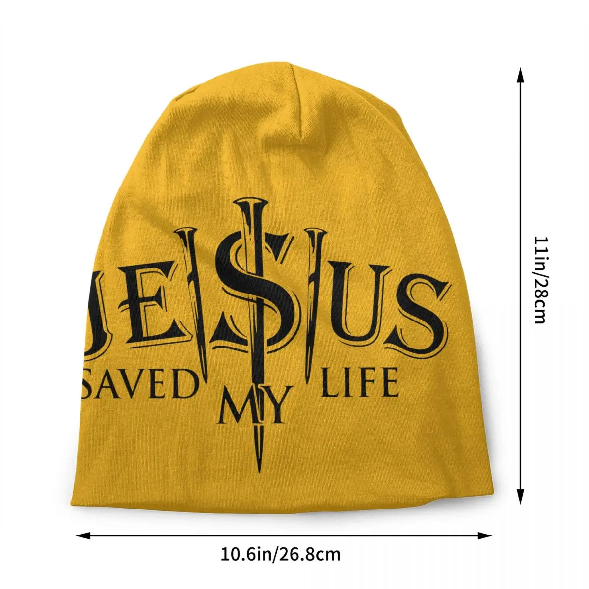 Custom Jesus Saved My Life Bonnet Hats Cool Knitted Hat  Winter Warm Christ Religion Christian Faith Skullies Beanies Caps