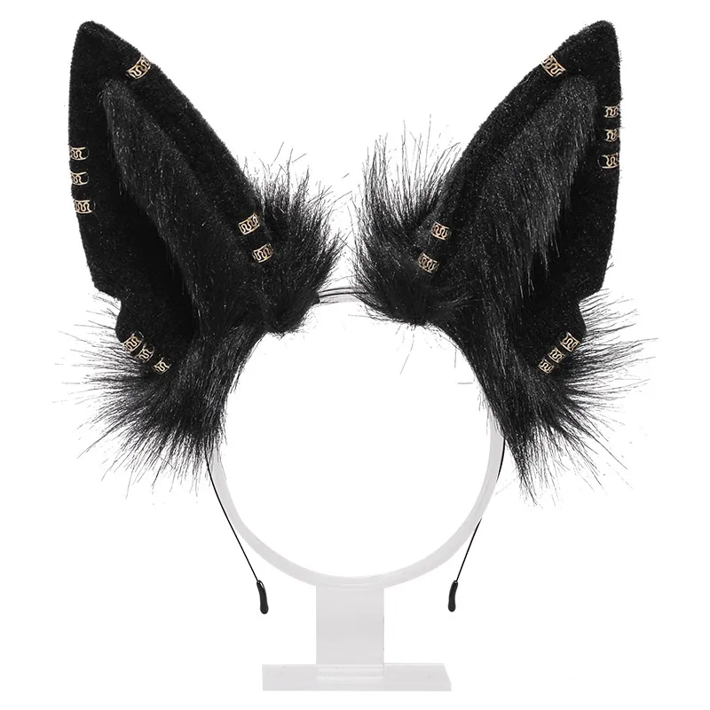 Wolf ears anime animal ears cosplay accessories dark Lolita hair accessories KC Anubis headband