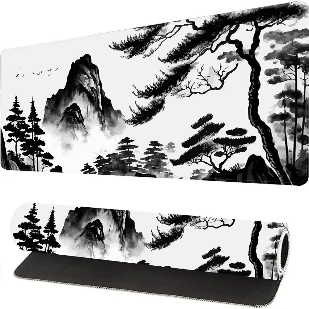 

Landscape Gaming Mouse Pad Black and White Gaming Table Mousepad Laptop Desktop Computers Office Accessories Computer Desk Mat