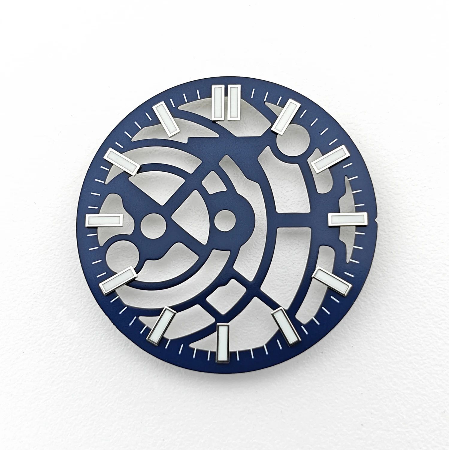 Skeleton Hollow-out Watch Dial 29mm Blue Black For NH35 NH38 NH70 NH71 NH72 Automatic Movement High Quality Watch Parts view 3