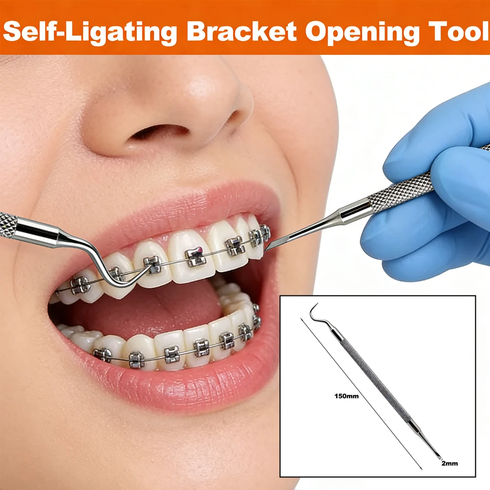 3PCS Orthodontic Self Ligating Bracket Opener Durable Stainless Steel Dental Tool for Passive Bracket Systems Precision Handling