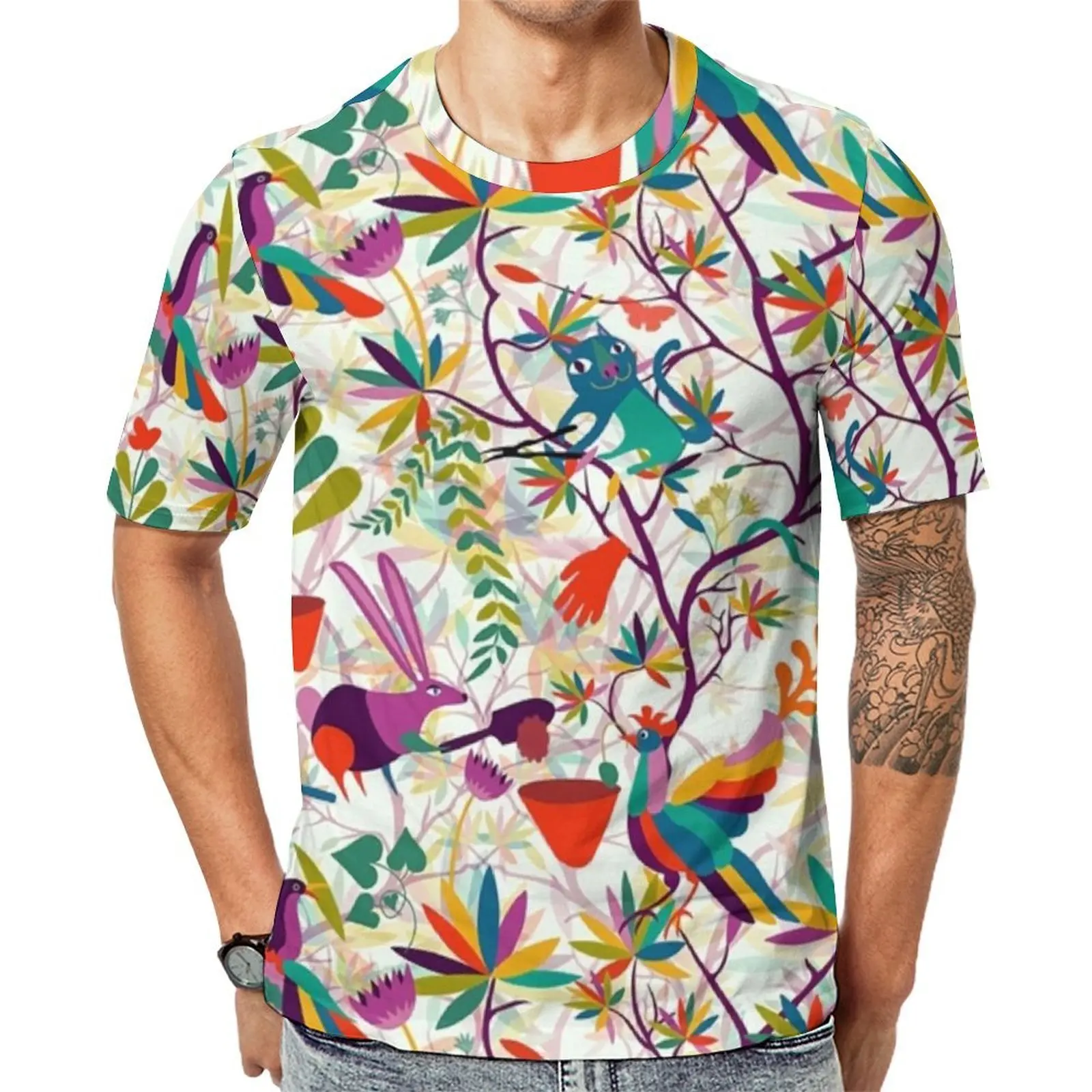 Colorful Leaves Print T Shirt Gardeners Friends Harajuku T-Shirts Man Kawaii Tee Shirt Beach Short Sleeve Design Tops Plus Size
