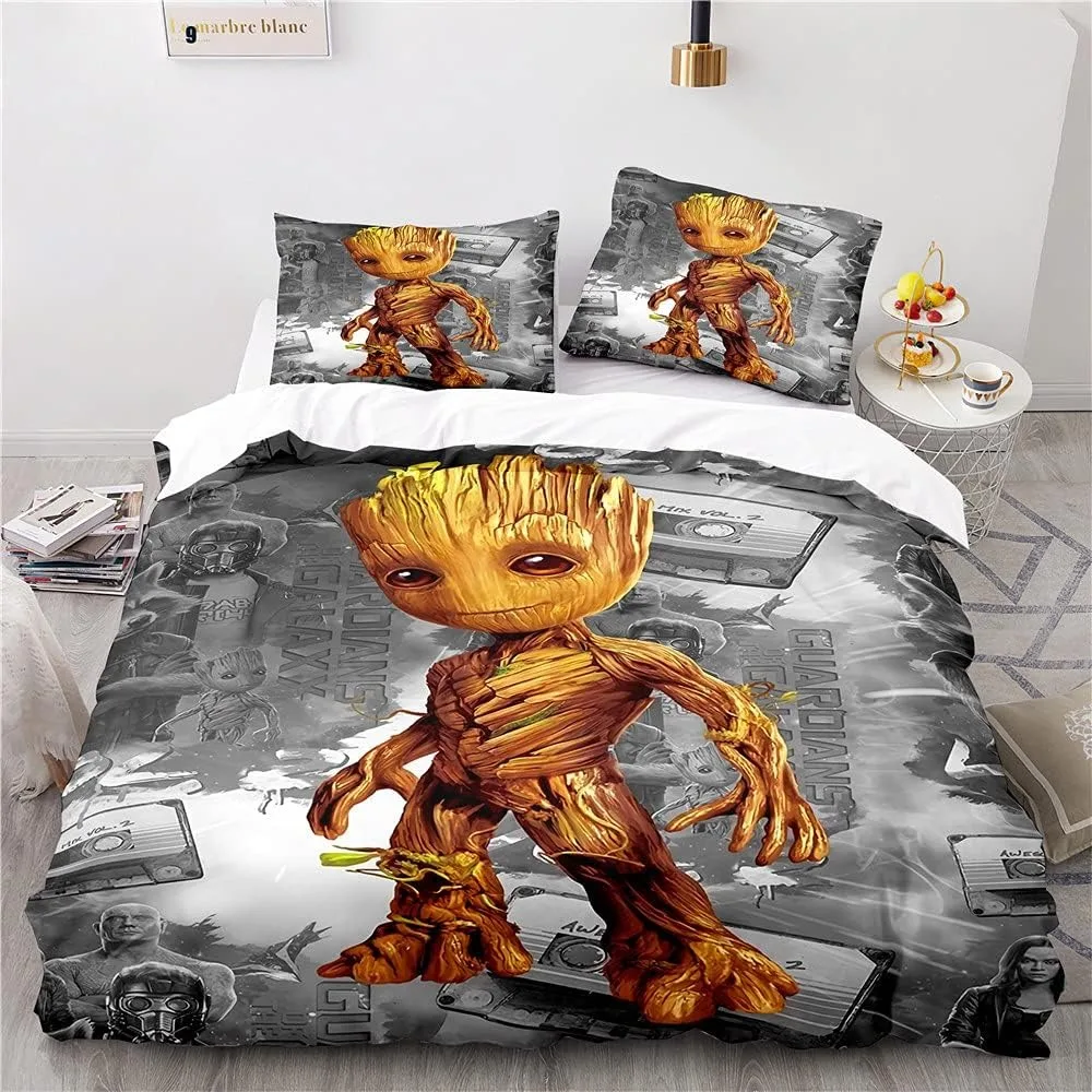 

Guardians of the Galaxy Bedding Set,Marvel Heroes Duvet Cover 3D Print,Cartoon Quilt Cover Pillowcase king Queen Size Boys Adult