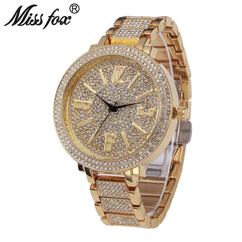 Official brand free shippingHot Sale Alloy Quartz Large Dial Men's Fashion Starry Full Diamond Watch