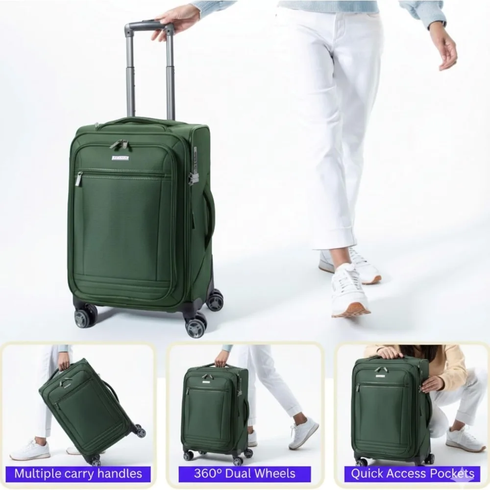 Eco-Friendly Medium Check-In Luggage Crafted from 100% Recycled PET Material, Lightweight and Sustainable for Travel