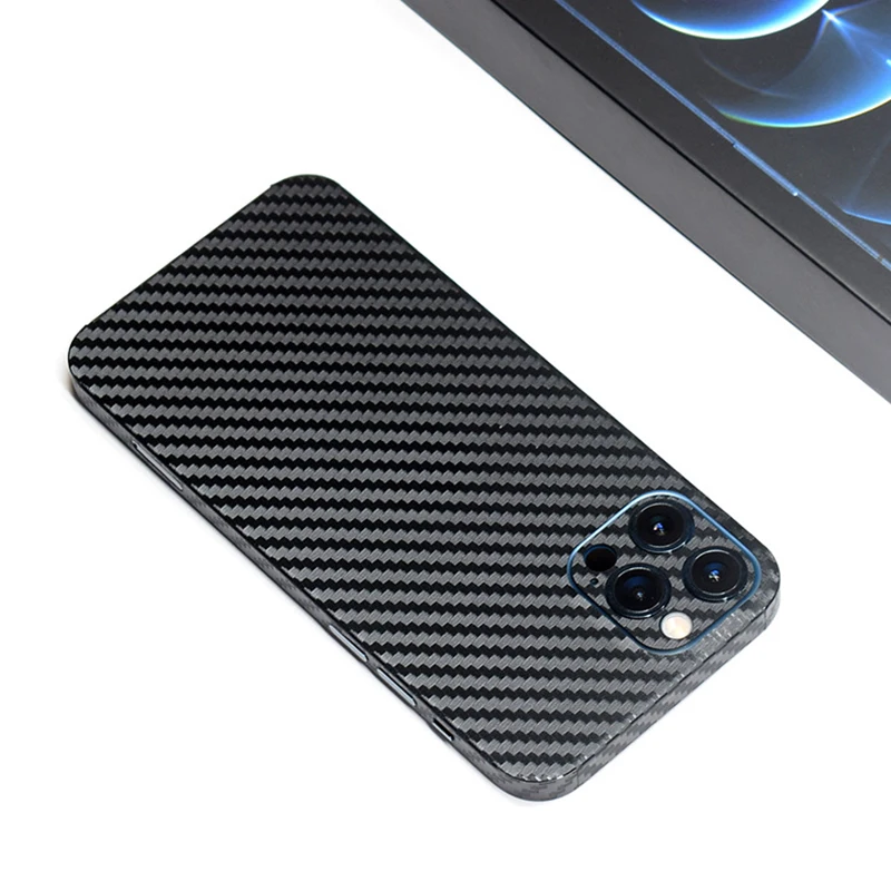 3D Carbon Fiber Skin Transparent Phone Sticker For iPhone 15 Pro Max 14 Plus 13 Pro 12 Mini 11 Pro Max Full Cover Protector Wrap