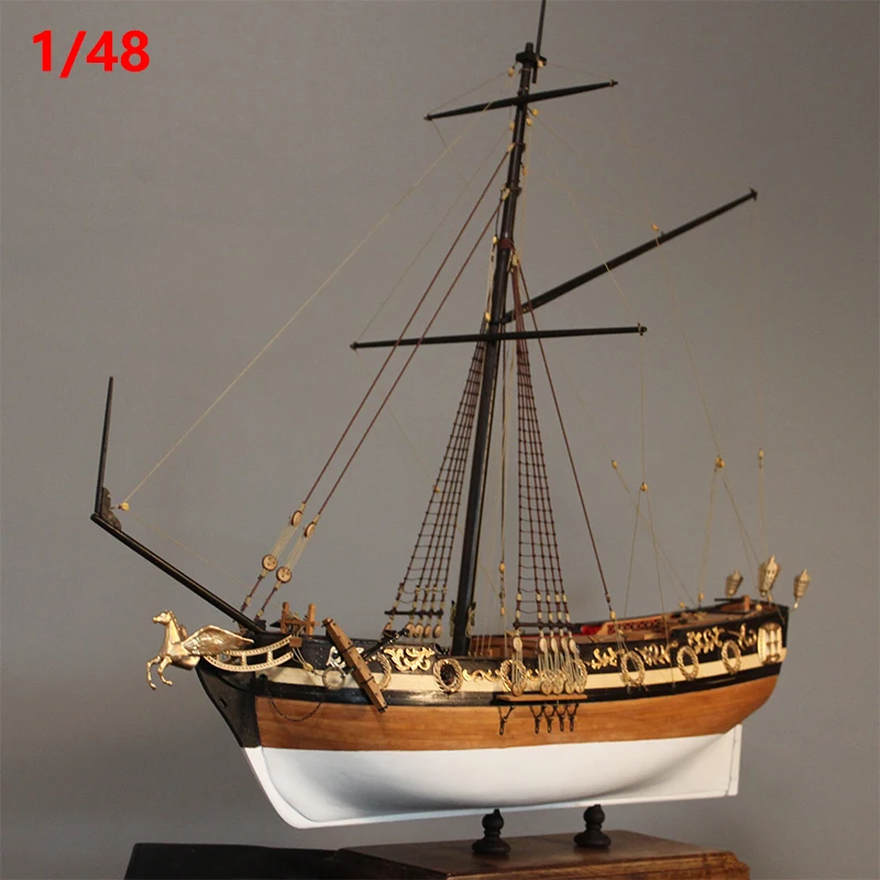 

1/48 Cherry Wood Ship Model Kit British William Royal Yacht DIY Simulation Sailing Model Assembled Toy Gift Collection