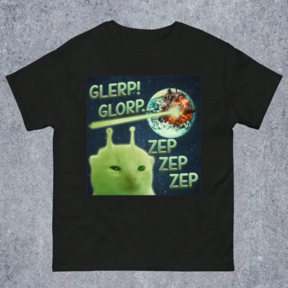 

Футболка Glerp Glorp с забавным принтом, весенний наряд, привлекательная весенняя одежда с короткими рукавами, дышащая, приятная для кожи