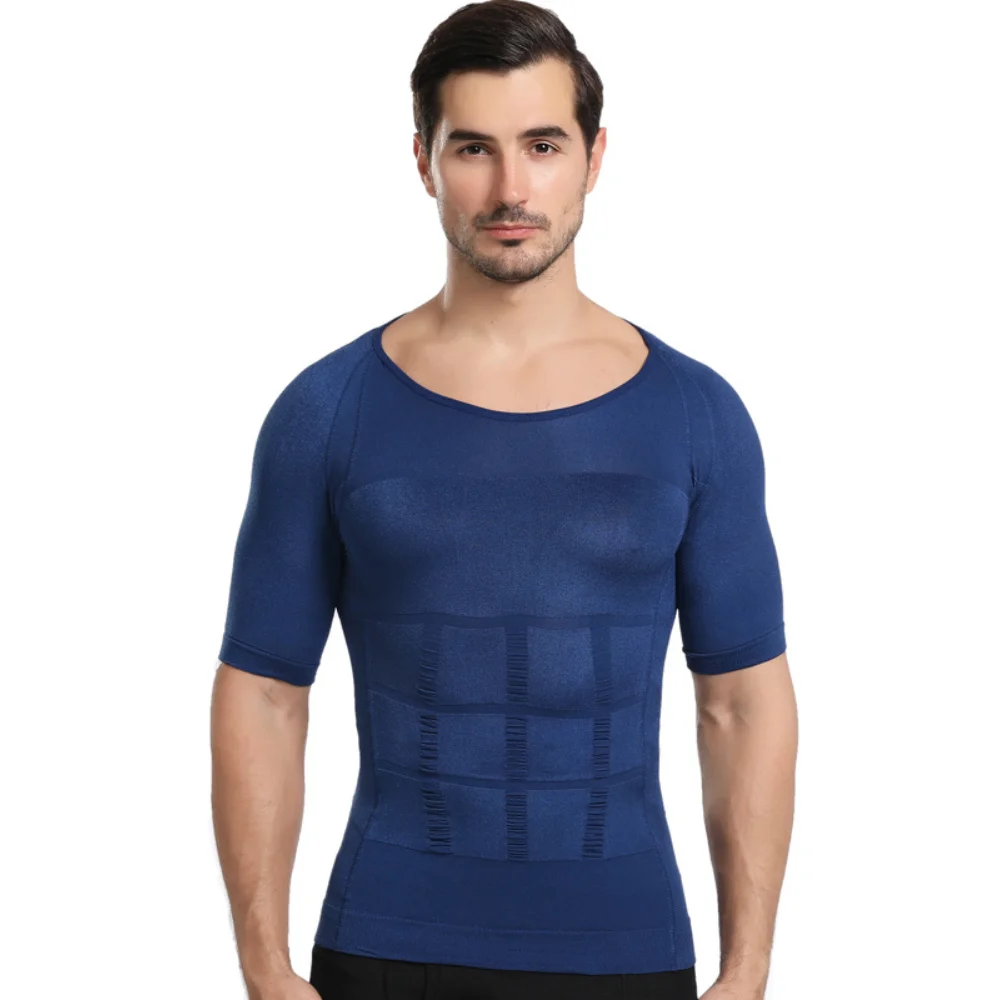 رجل التخسيس الجسم المشكل ضغط قميص البطن السيطرة على ملابس داخلية التثدي قميص #1