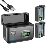 Batería recargable EN-EL15c y cargador rápido de 2 ranuras de 15W para Nikon Z8 ZR Z7II ZF Z6III Z7 Z6II Z6 D850 D810A D7500 D750 D7200