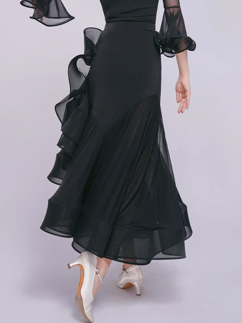 الكبار النساء الحديثة Dancewear الوطنية القياسية الرقص ذيل السمكة كبير سوينغ تنورة قاعة الرقص فساتين الشكل فستان تزلج ازياء