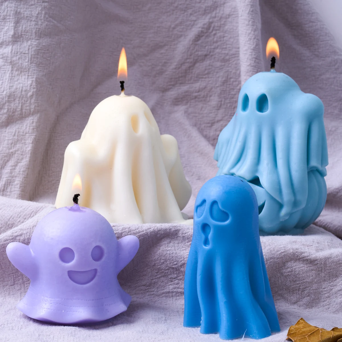 

Украшения на Хэллоуин силиконовая форма для свечей, 3D призраки, ароматические свечи, мыло, изготовление пластыря, смола, формы для выпечки, домашний декор
