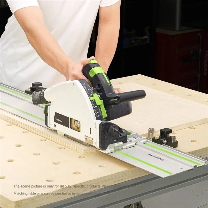 WCS-MFT Table Bench Dog Clamp, 2Pcs Track Saw Anti-Tipping Stop Locator, For Festool Woodworking Cutting Guide Limit Stop