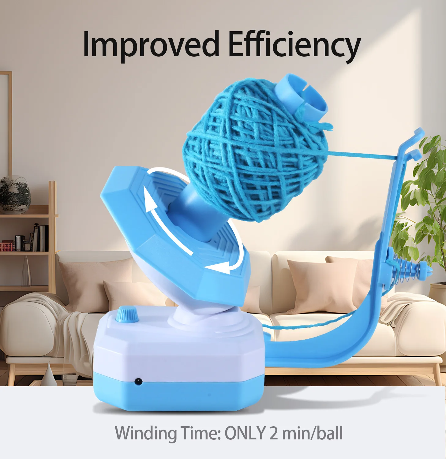 Electric Yarn Winder Portable USB Rotary Yarn Ball Organizer Mini String Ball Winder Yarn Knitting Crochet Winder Knitting Tool