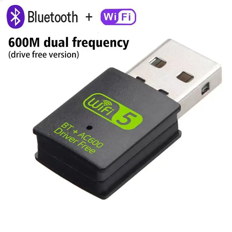 

USB-адаптер Wi-Fi/Bluetooth 600 Мбит/с, двухдиапазонный Wi-Fi-приемник 2.4G/5G для ноутбуков и ПК