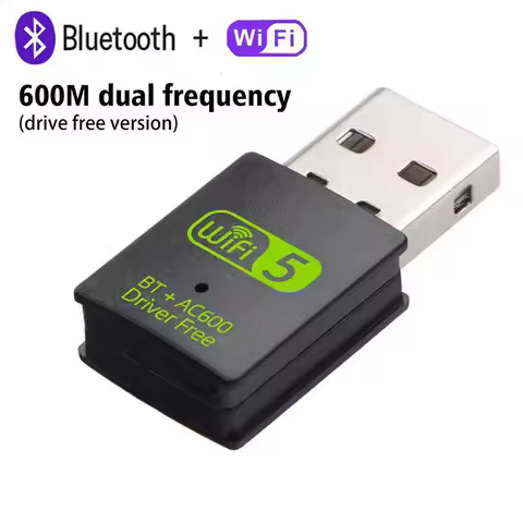 USB Wireless Wifi/Bluetooth Adapter 600Mbps Wifi Dongle Dual Band 2.4G/5G Wi-Fi Receiver for Laptop PC