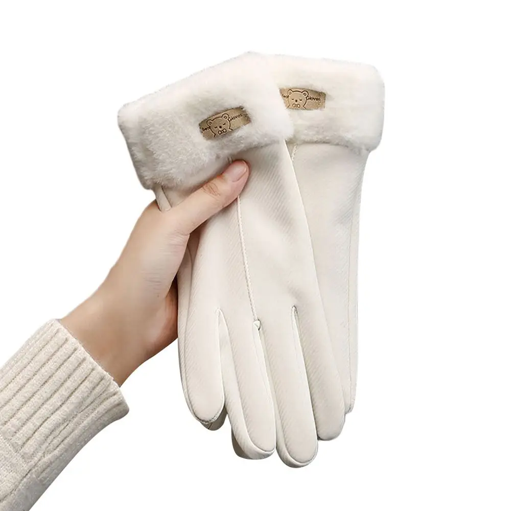 Fashion Warm Women Winter Gloves Thick Touchscreen Gloves Soft Waterproof Cycling Mittens Running
