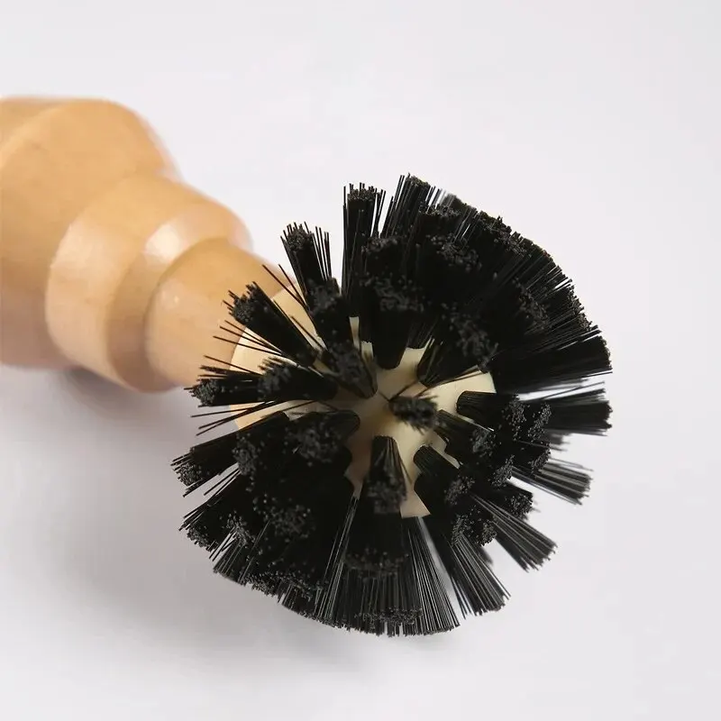 Portafilter Cleaning Brush Barista Espresso Coffee Tamper Cleaning Brush 51mm 54mm 58mm Tool with Wooden Handle Barista