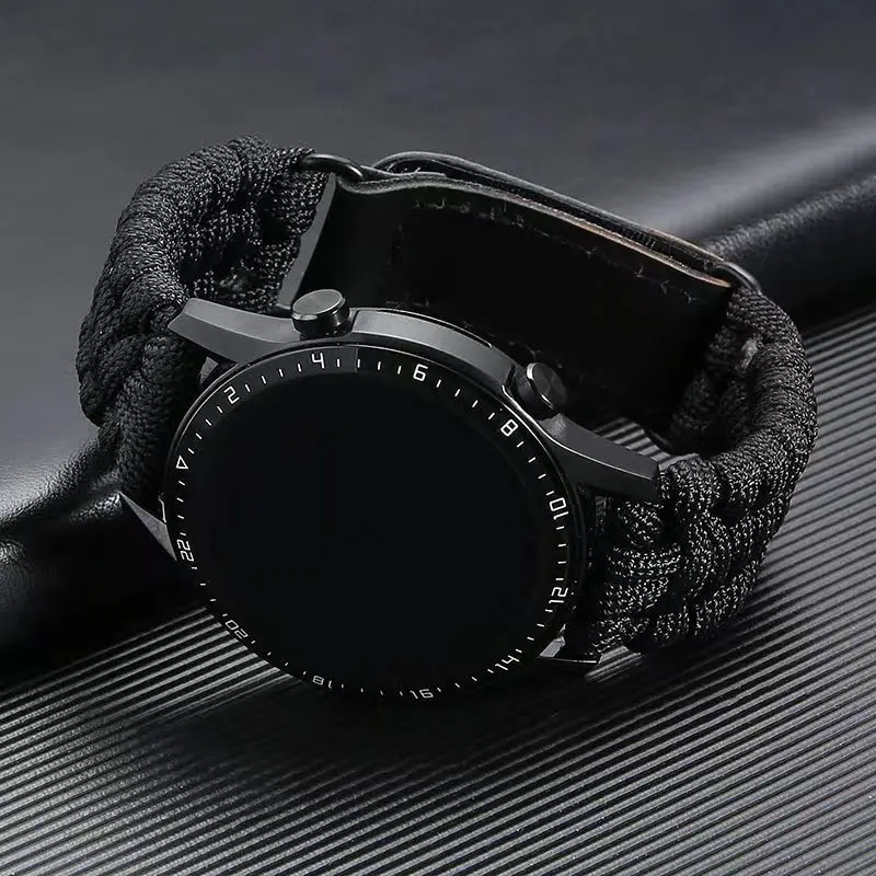 20mm 22mm Outdoor Survival Bracelet for Samsung Galaxy Watch 4 5 pro Strap 45mm 44mm 40mm Rope Band Watch 4 Classic 46mm Correa