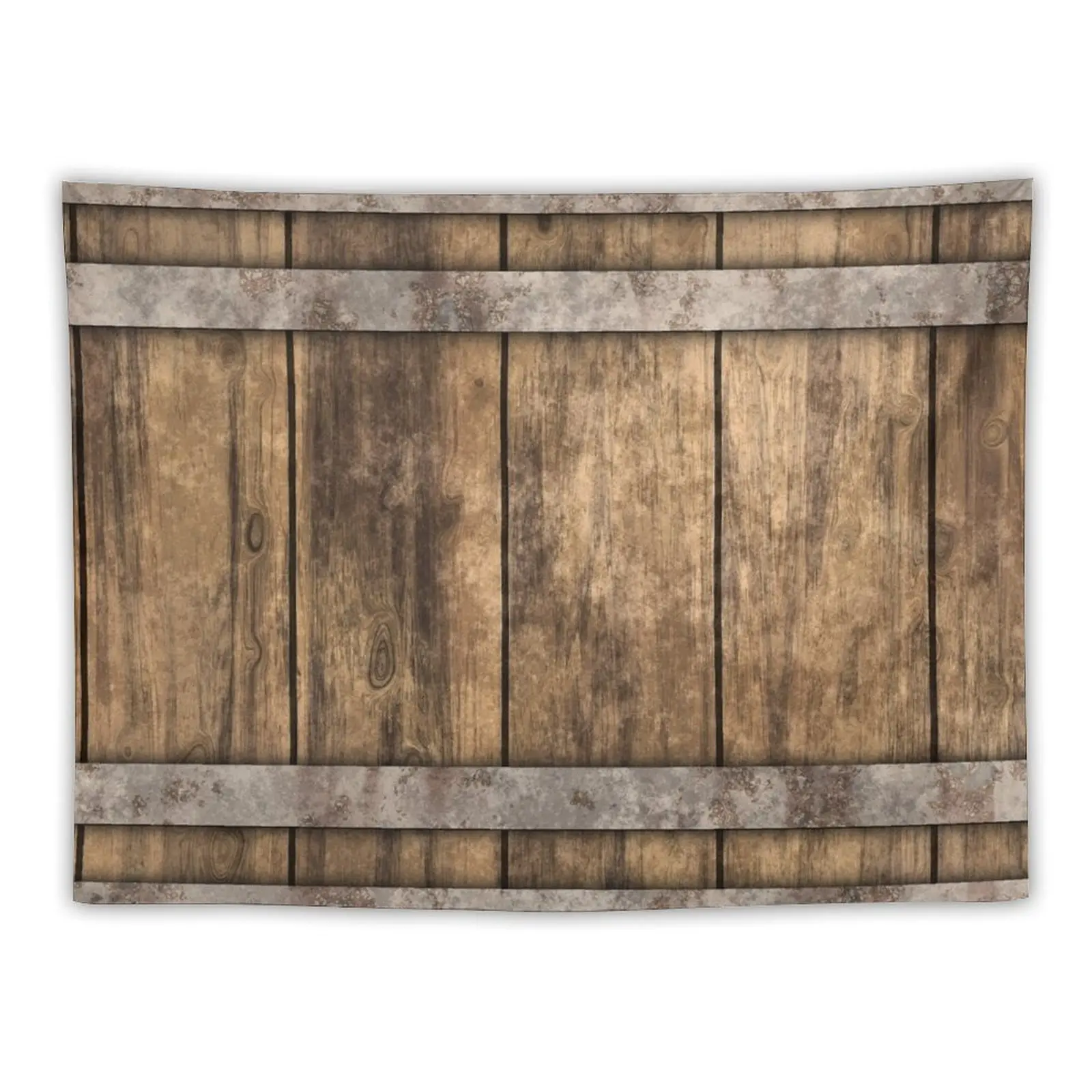 Rustic Wooden Barrel Barnhouse Planks Background Tapestry Wall Decoration Decorative Wall Murals Tapestry