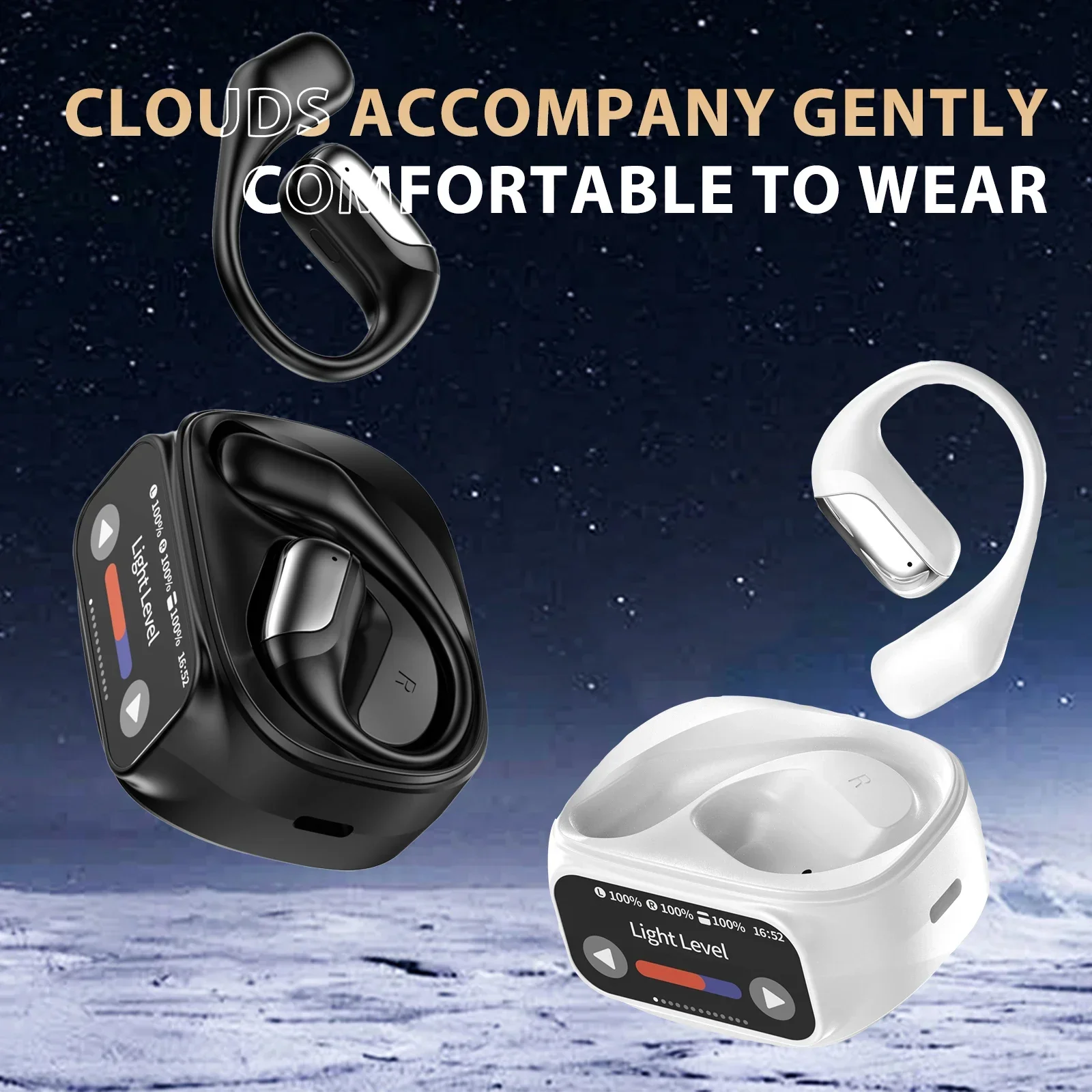 

Touch Color Screen Earhook Bluetooth Earphone Game Low Latency Directional Sound Transmission 9D Surround Sound Wireless Headset