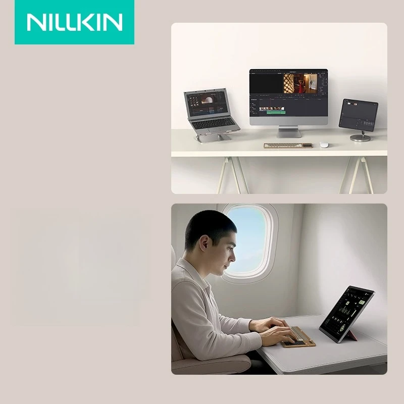 لوحة مفاتيح Nillkin قابلة للطي تعمل بتقنية البلوتوث ولوحة تتبع محمولة لاسلكية صغيرة للكتابة للهاتف المحمول والكمبيوتر المحمول ولوحة مفاتيح مخصصة بثلاثة أضعاف