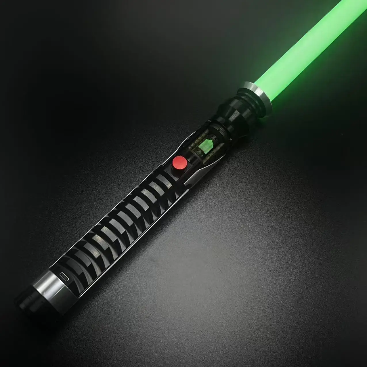 

Kui Gang Jin Lightsaber Proffie2.2 is sensitive to the touch, smooth swinging, metallic texture, double-edged duel, RGB pixels,